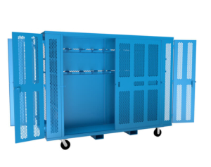 Rigging storgae cabinet with sliding doors