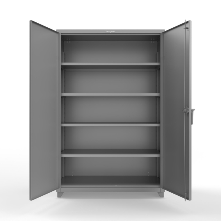 Strong Hold light gray 14 gauge steel cabinet with 4 shelves