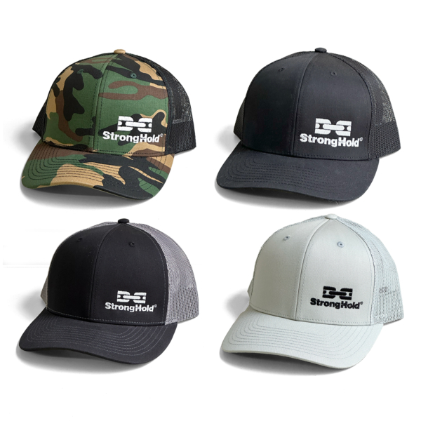 Strong Hold trucker hats available in four colors
