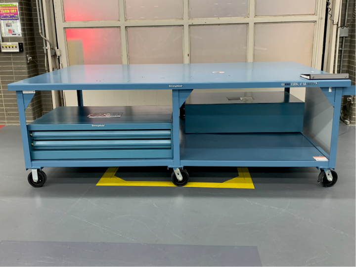 Strong Hold + Hubbard Supply custom industrial workbench