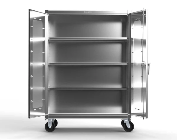 Strong Hold 33-LD-242-CL-CA-SS Extreme Duty 12 GA Stainless Steel Mobile Medical Cabinet