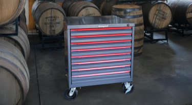Strong Hold Modular Drawer Storage cabinet in a distillery setting