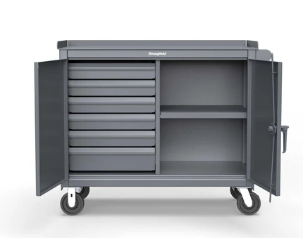 Strong Hold 4-TC-241-6.5DB mobile tool cart with 1 shelf and 6 drawers