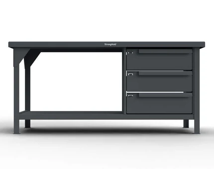 Strong Hold T7236-3DB shop table with 3 drawers