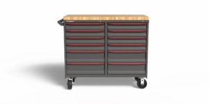 Strong Hold Modular Drawer Storage tool cart with lift up lid