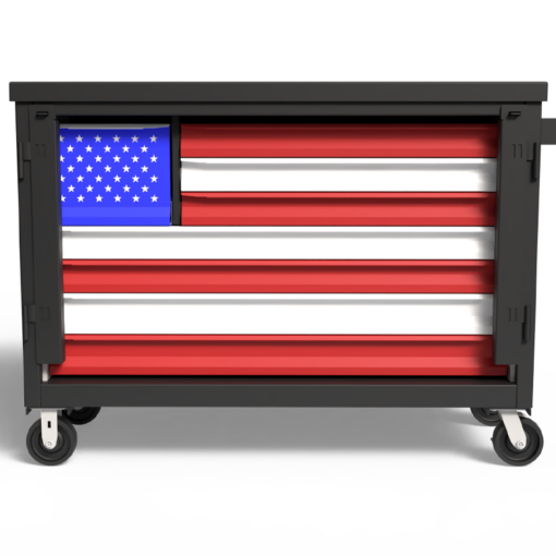 Strong Hold 5-TC-240-4.5-4DR American flag Modular Drawer Storage tool cart