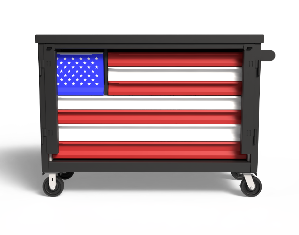 Strong Hold 5-TC-240-4.5-4DR American flag Modular Drawer Storage tool cart
