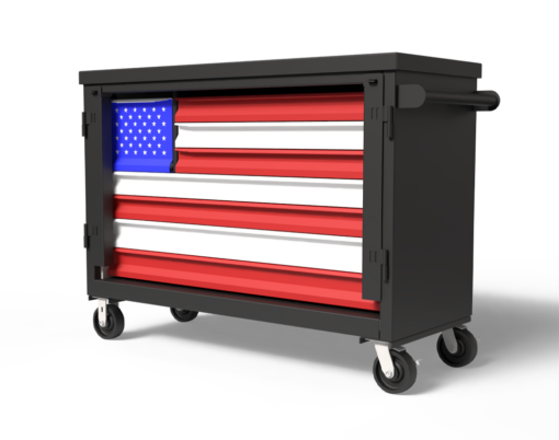 Strong Hold 5-TC-240-4.5-4DR American flag Modular Drawer Storage tool cart
