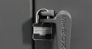 Strong Hold cabinet with padlock access control