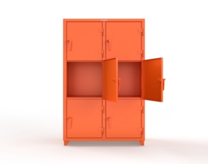 Strong Hold 46-6D-24-3T-L Extra Heavy Duty 14 GA Triple-Tier Locker, 6 Compartments