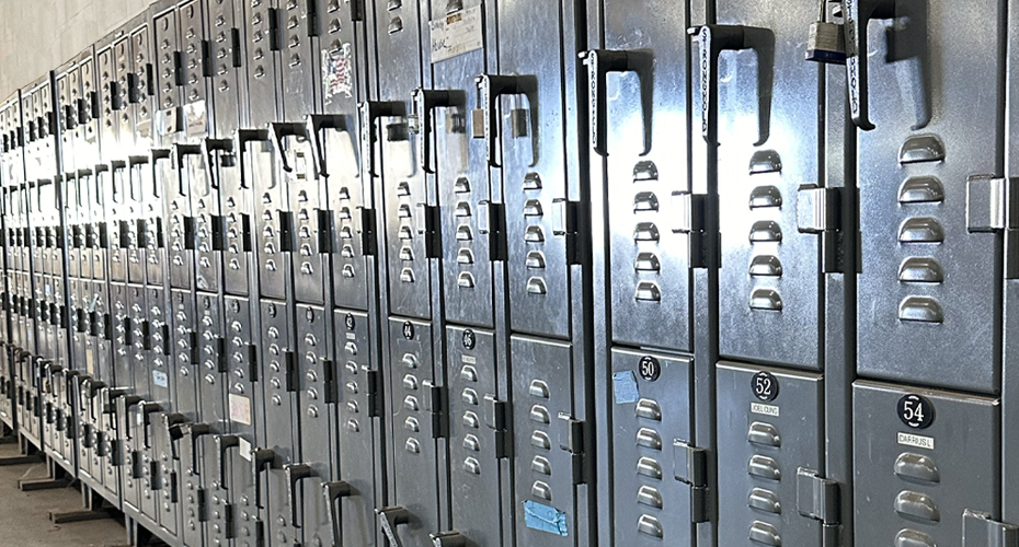Row of Strong Hold employeee lockers